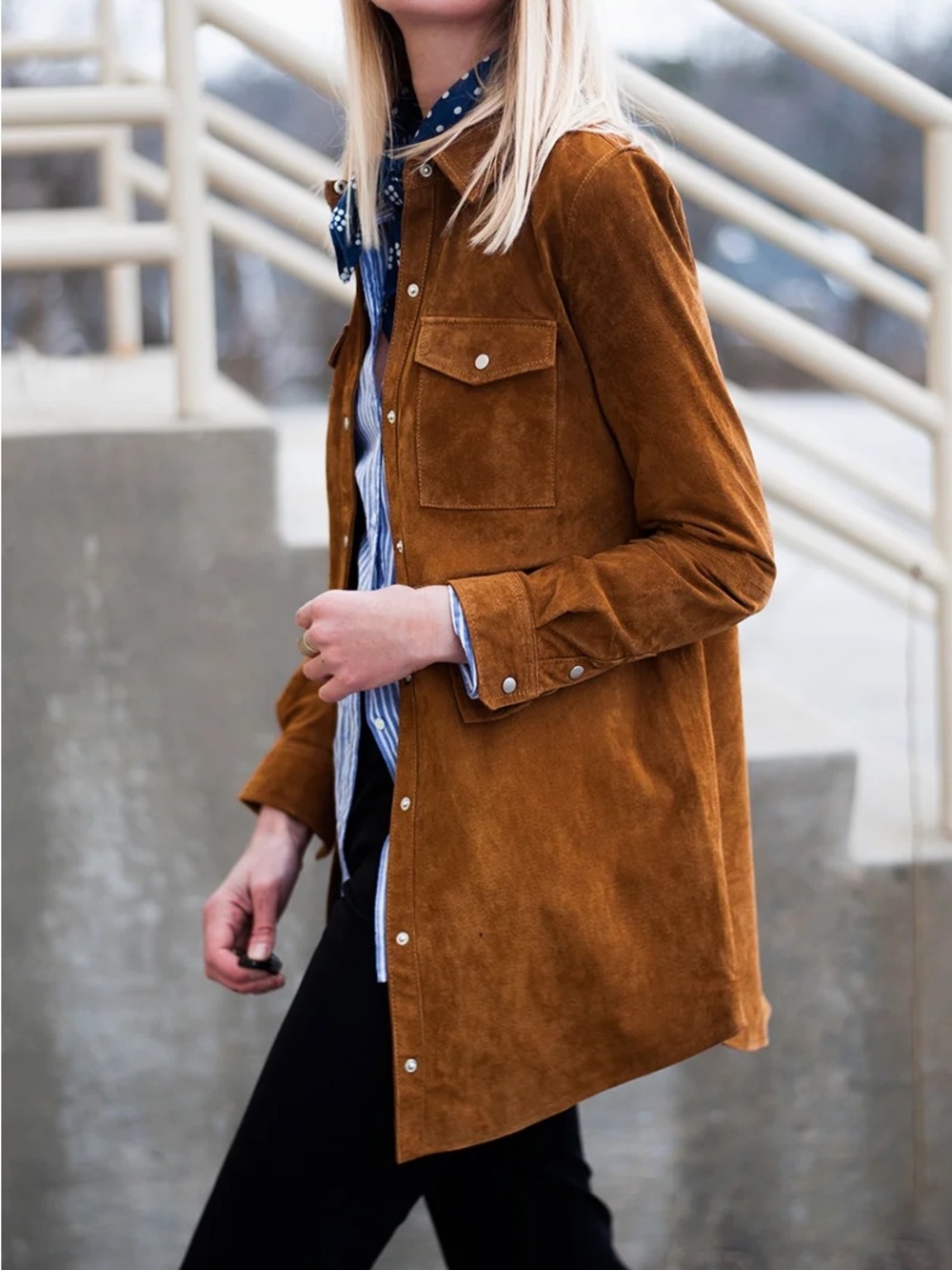 Forever 21 Suede Shirt Jacket in Rust Brown - Picture 6 of 9